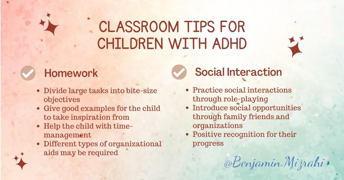 CLASSROOM TIPS FOR CHILDREN WITH ADHD